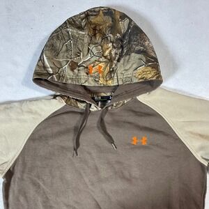 Under Armour Men's Medium Camo Realtree Hoodie Pullover Raglan Sleeve